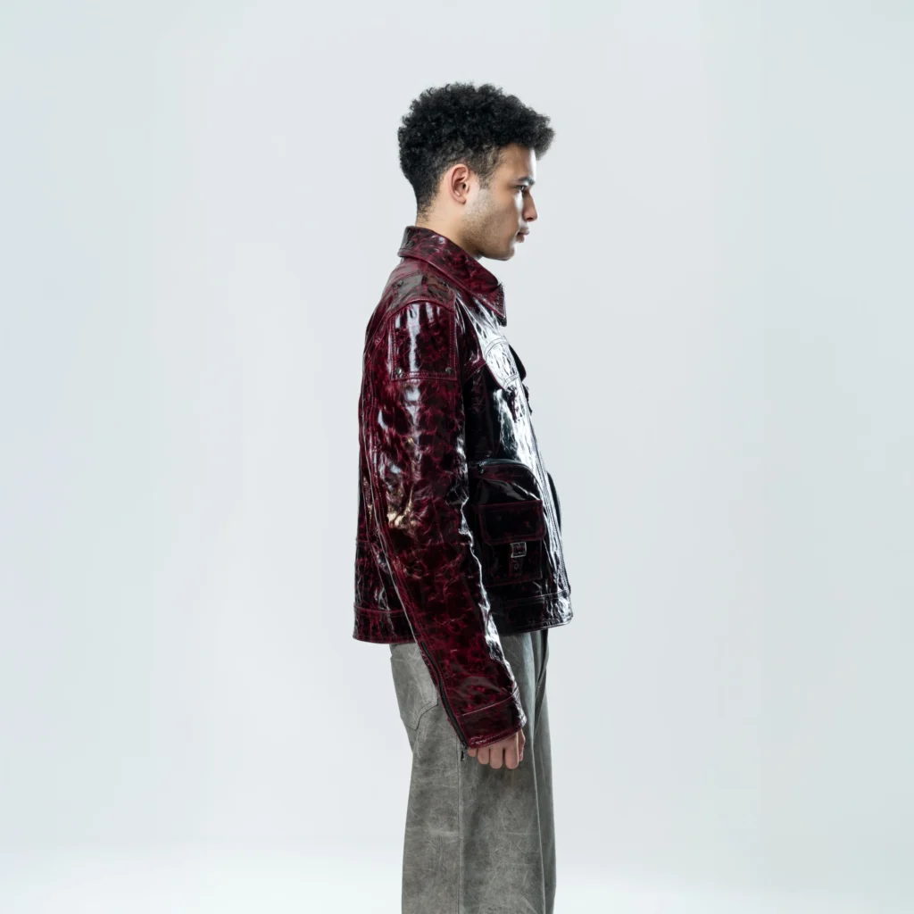 Multizip Leather Jacket Man - Purple - immagine 3