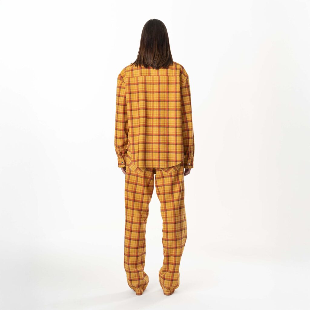 Leather Tartan Shirt Woman - Yellow - immagine 6
