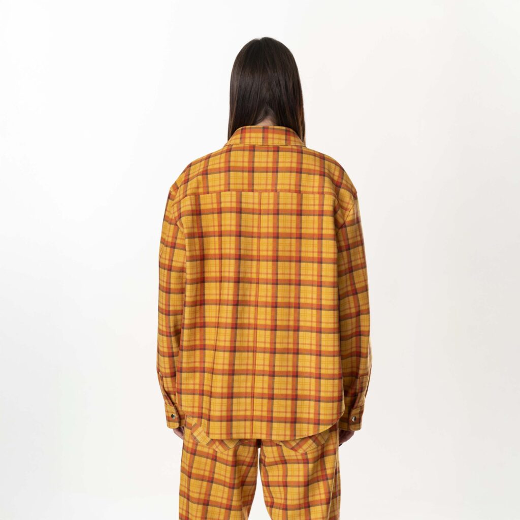 Leather Tartan Shirt Woman - Yellow - immagine 7