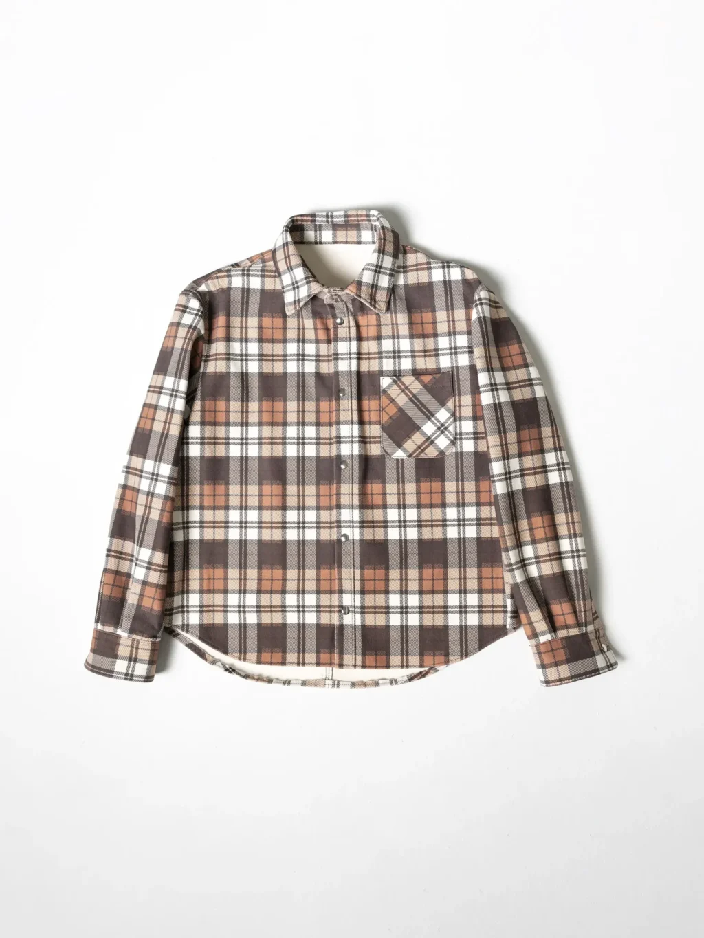 Leather Tartan Shirt - Brown