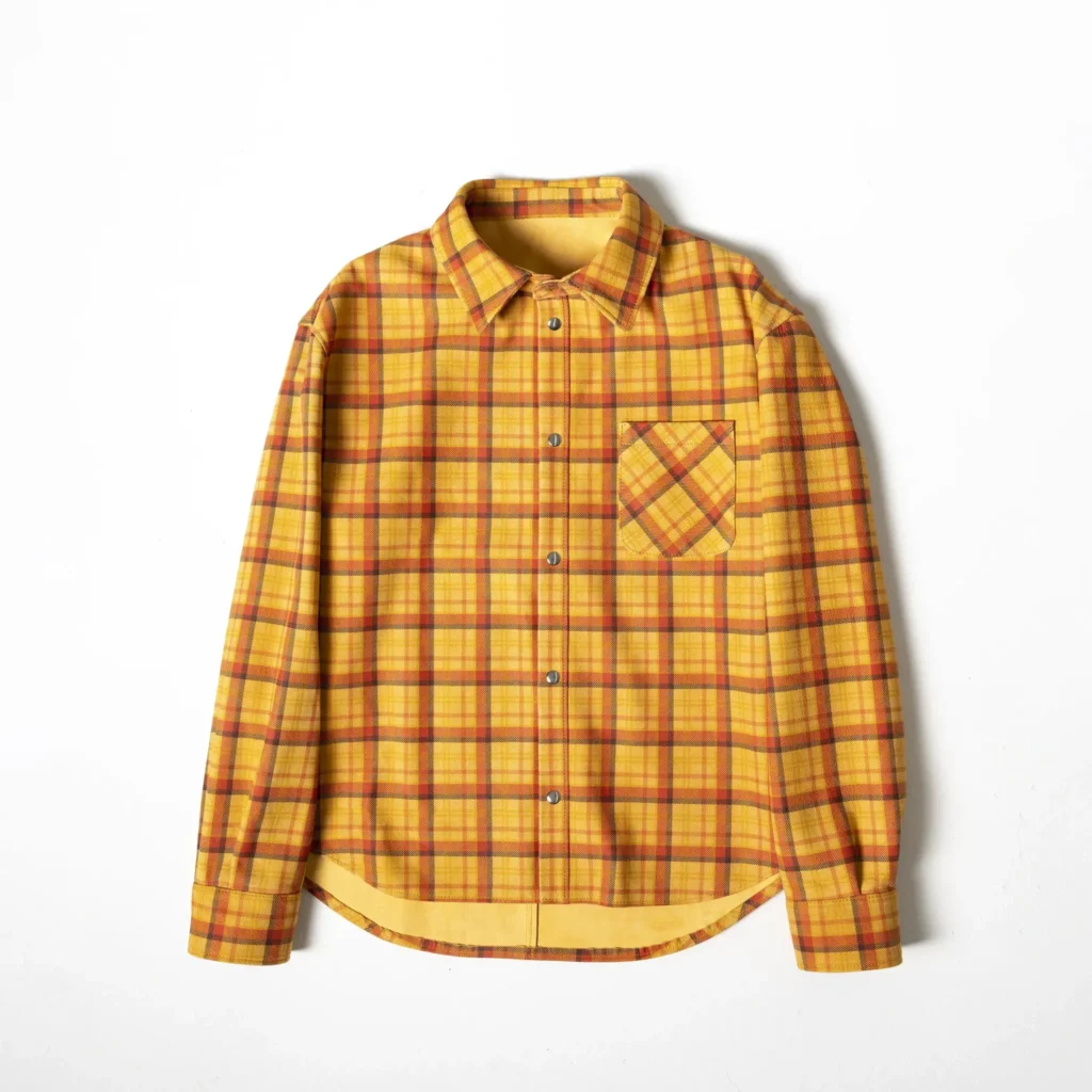 Leather Tartan Shirt - Yellow