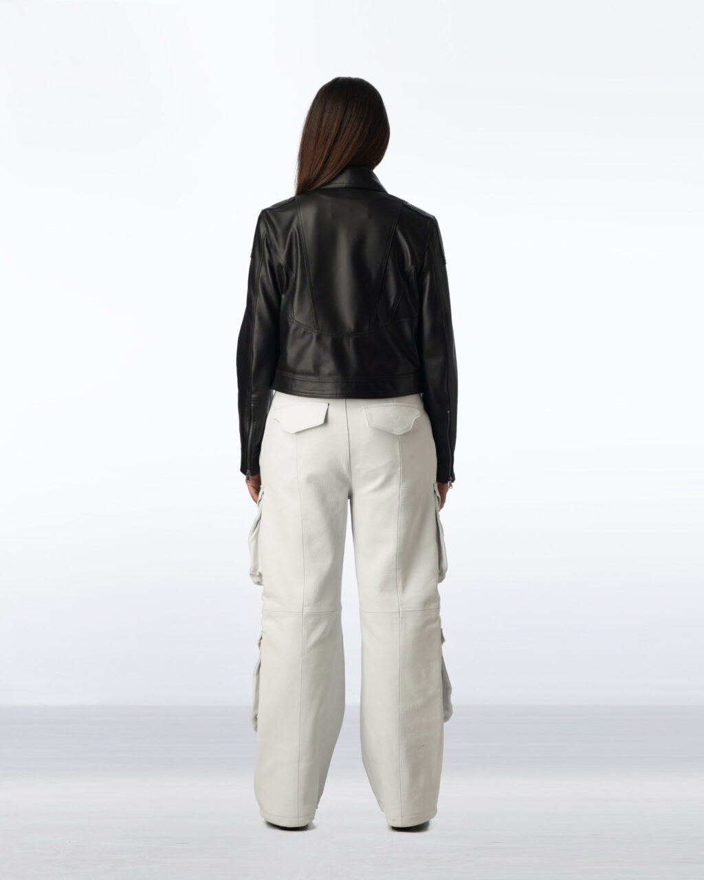 Circular Leather Jacket Woman - Black - immagine 3