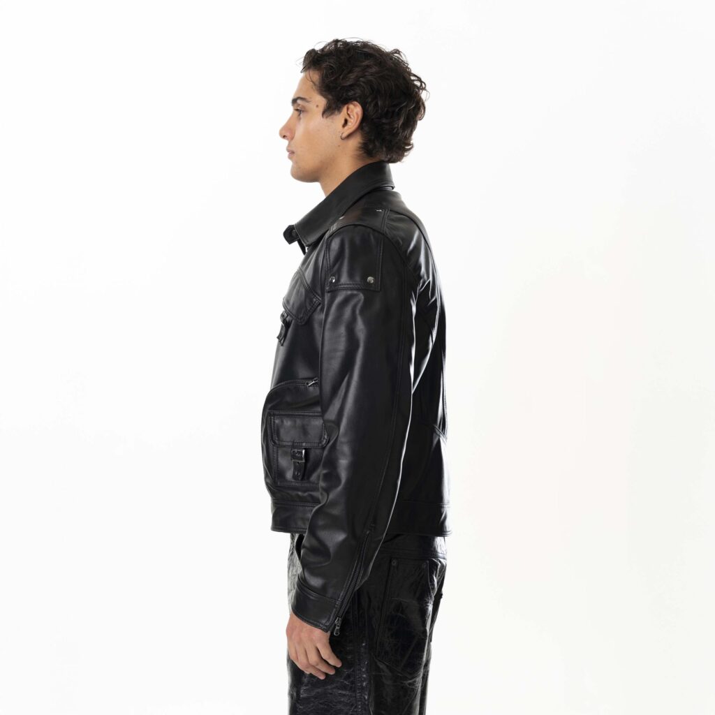 Multizip Leather Jacket Man - Black - immagine 3