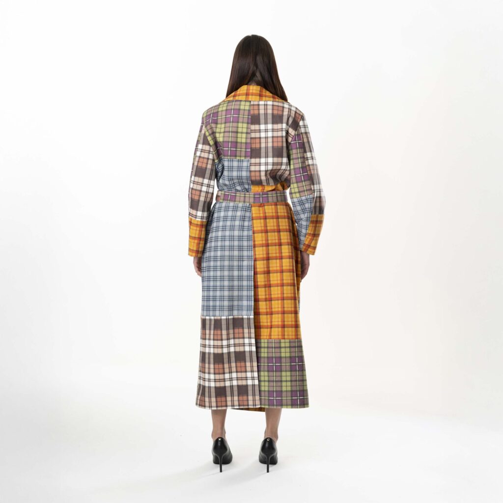 Tartan Trench Leather Multicolour - immagine 5