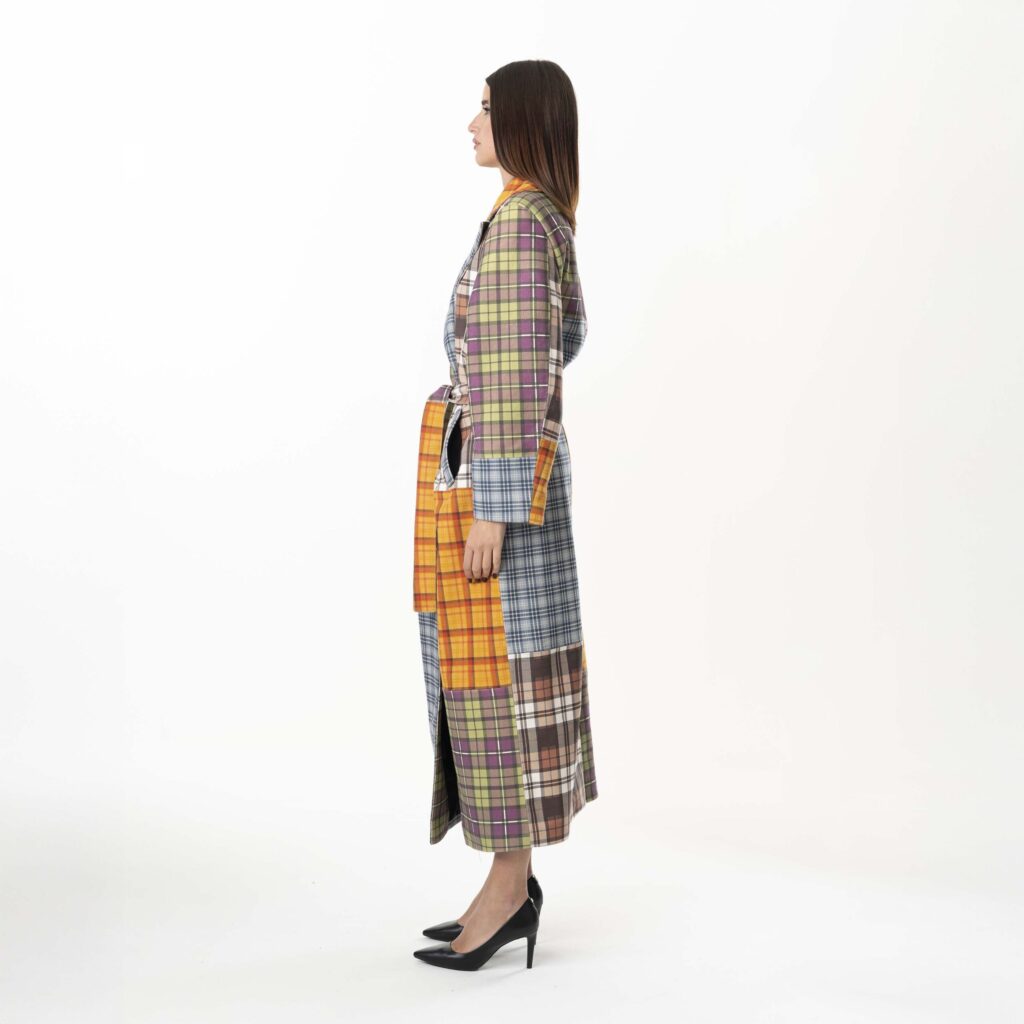 Tartan Trench Leather Multicolour - immagine 4