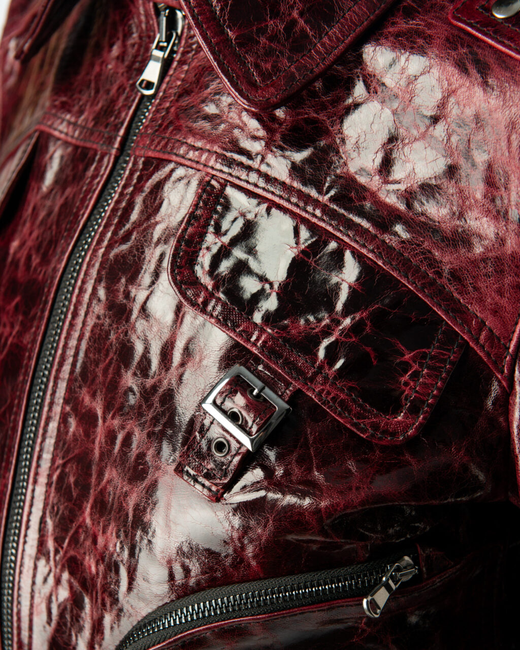 Circular Leather Jacket Woman - Purple - immagine 8