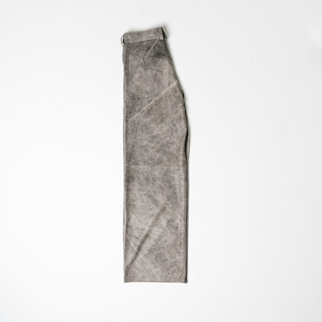Perforated Leather Pants - Grey - immagine 9