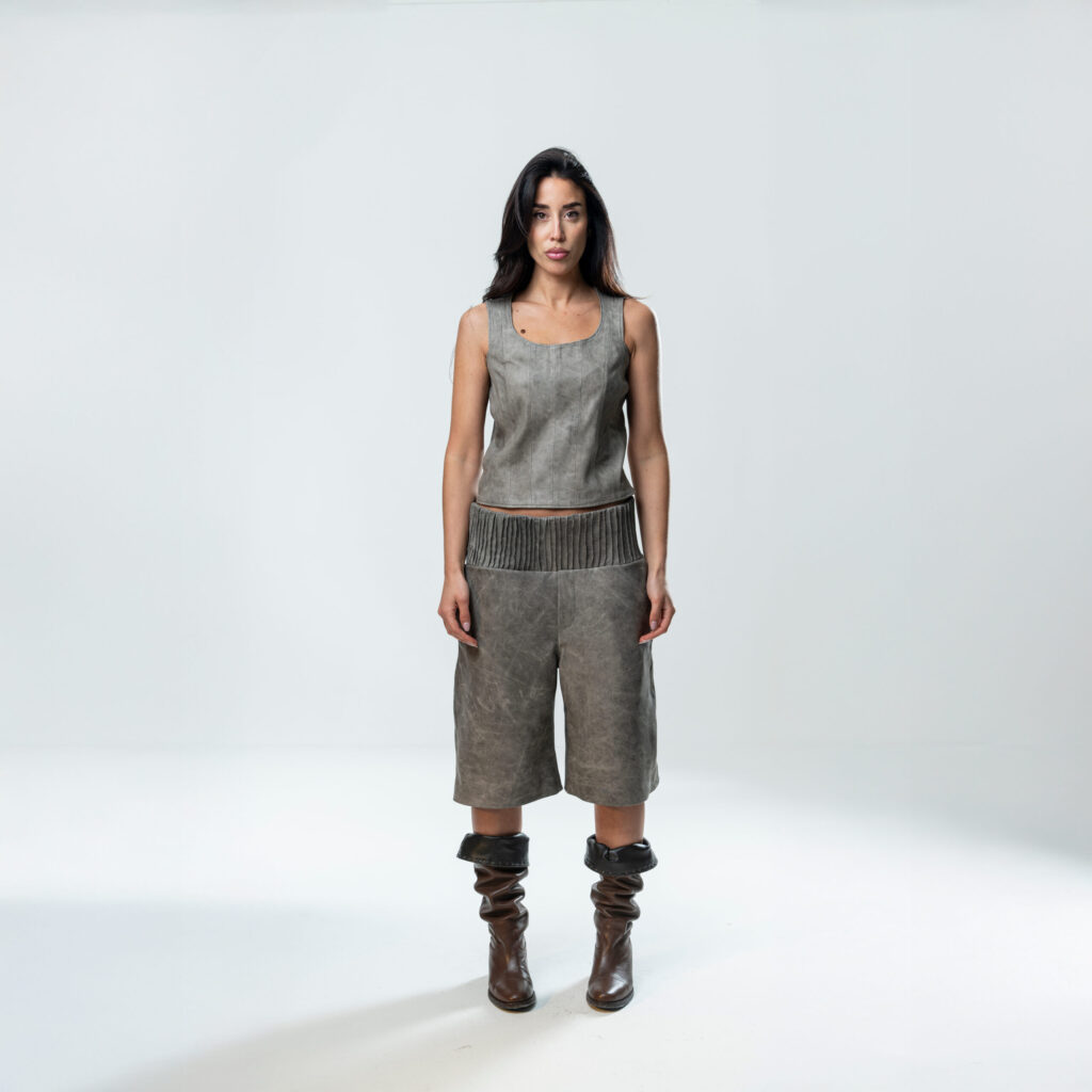 Perforated Leather Coursage -  Grey - immagine 2