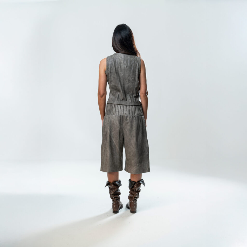 Perforated Leather Coursage -  Grey - immagine 6