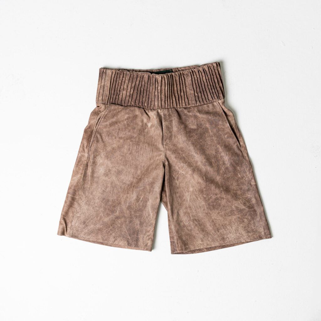 Box Leather Shorts - Brown
