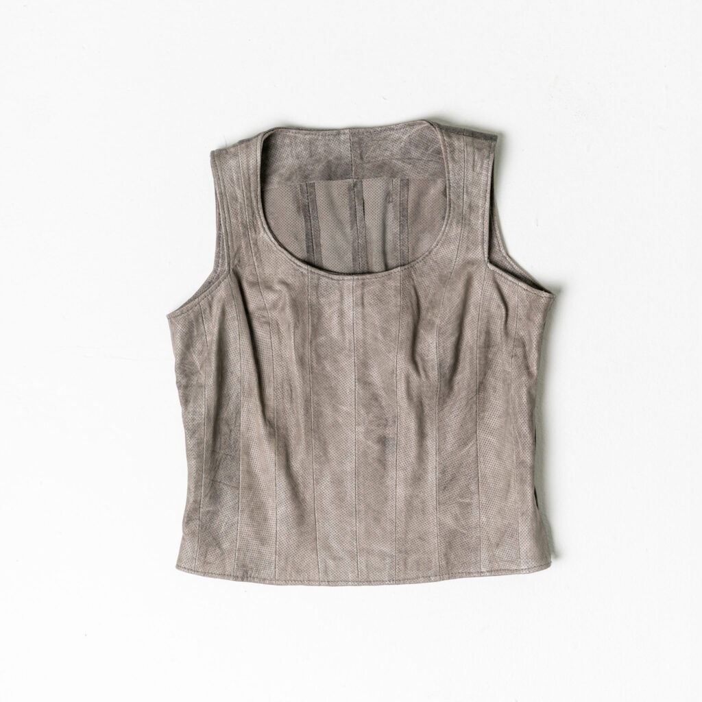 Perforated Leather Coursage -  Grey