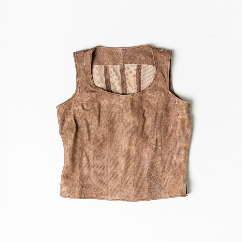 Perforated Leather Coursage - Brown