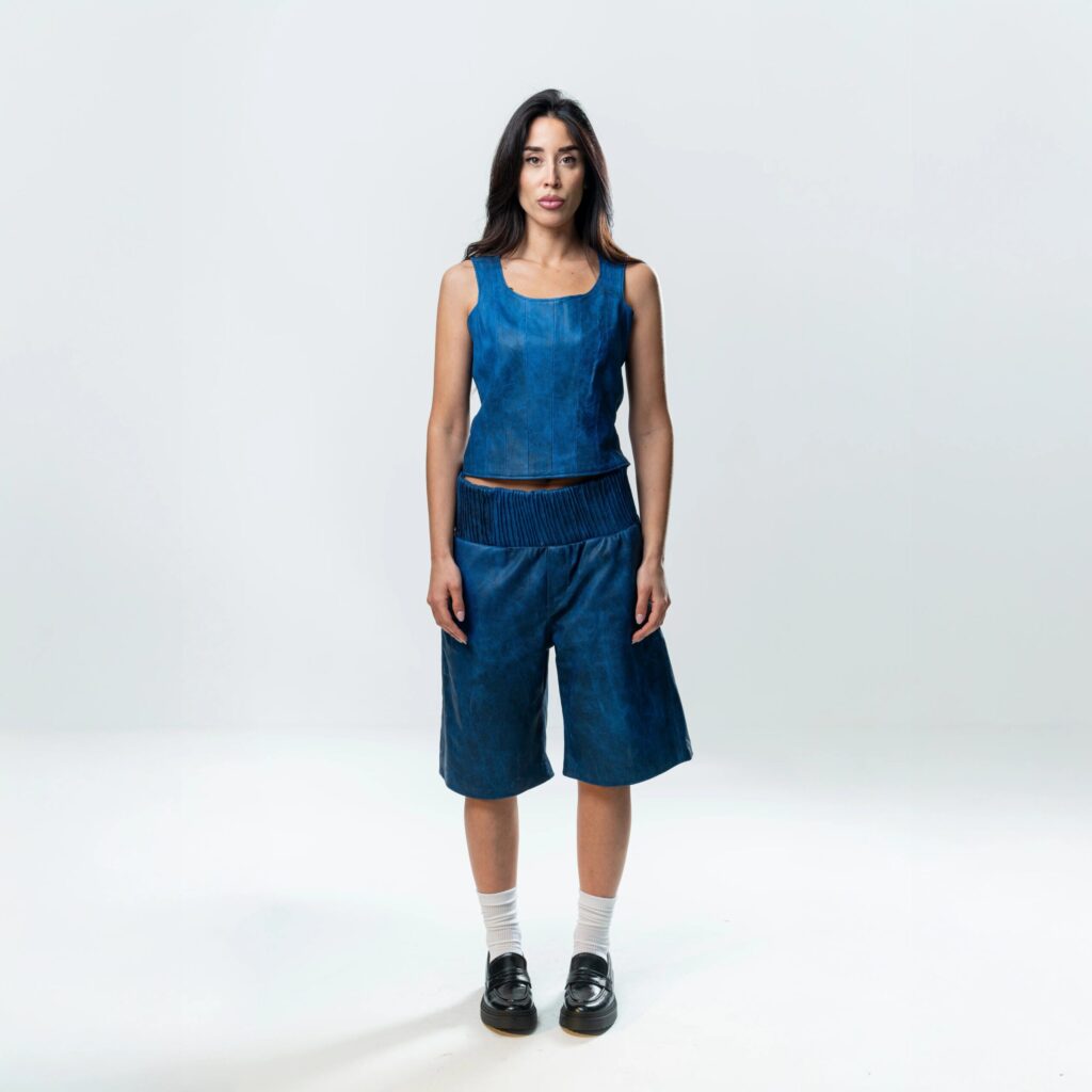 Perforated Leather Coursage - Blue - immagine 6