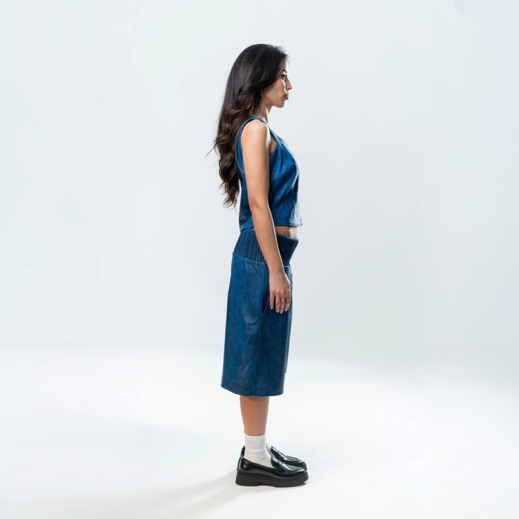 Perforated Leather Coursage - Blue - immagine 7