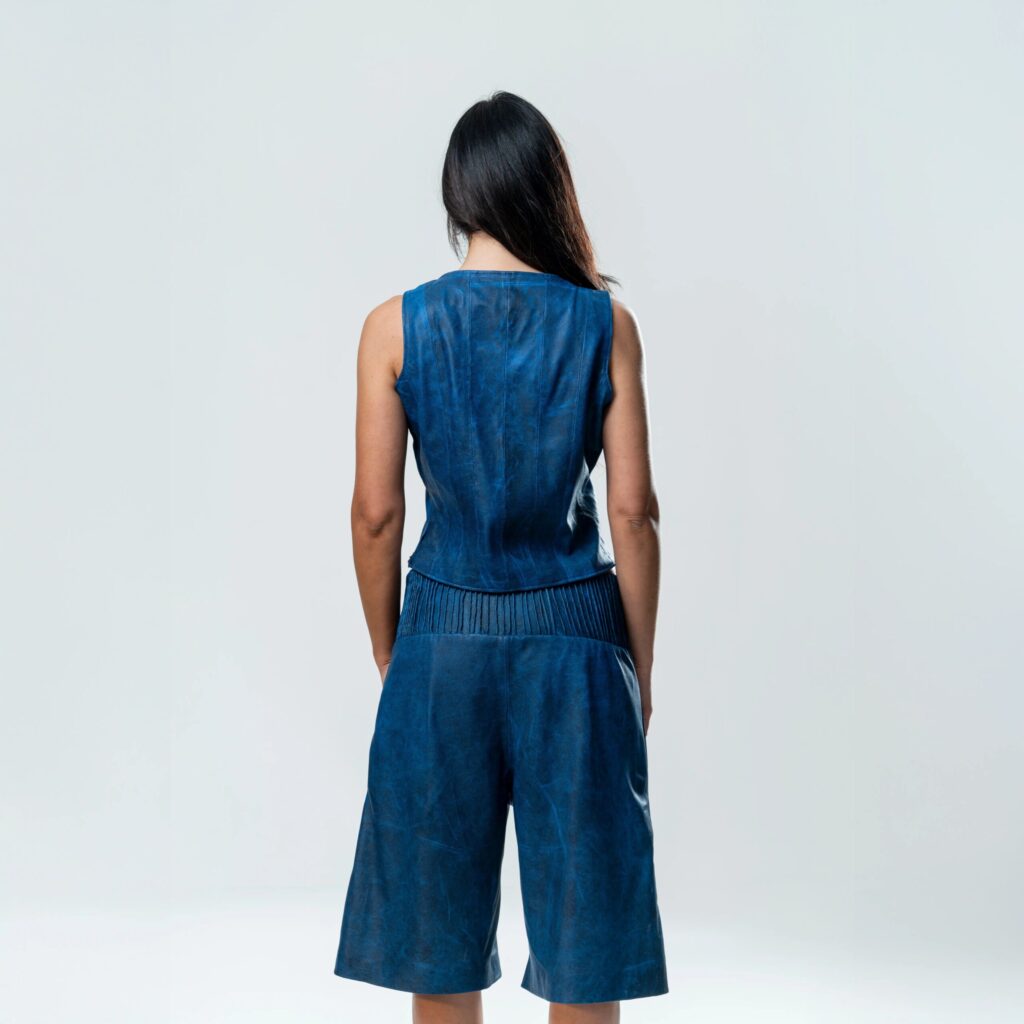 Perforated Leather Coursage - Blue - immagine 3