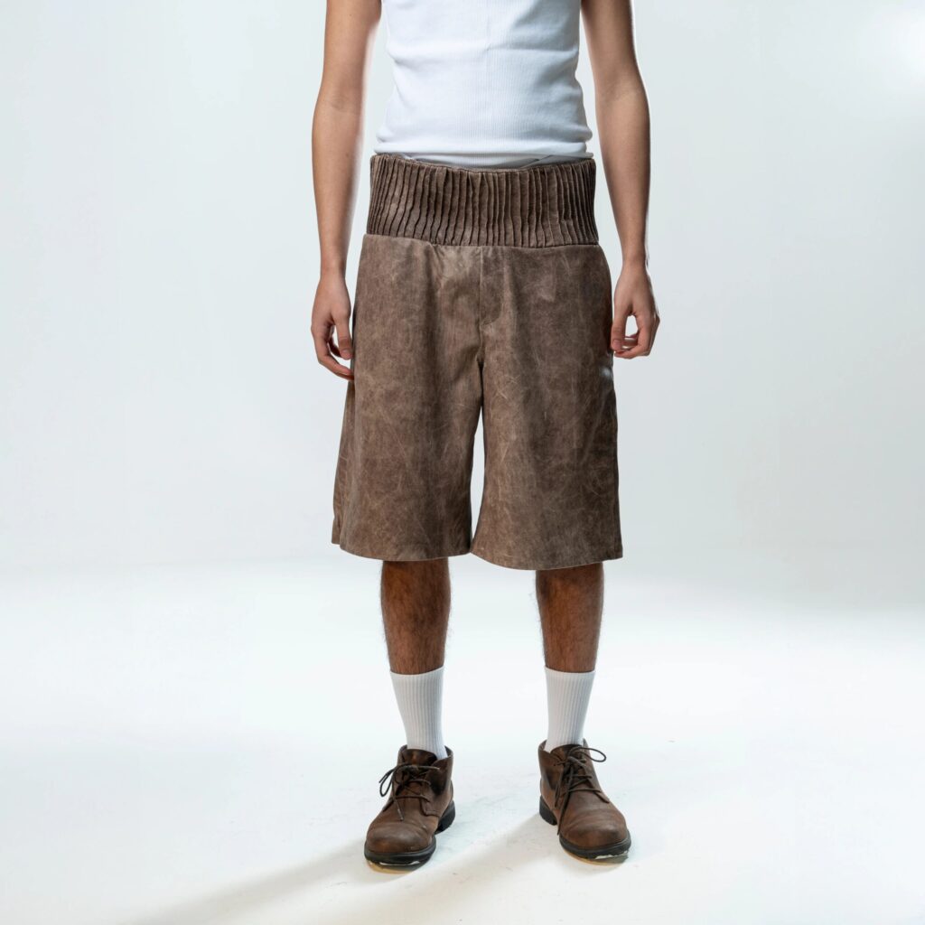 Box Leather Shorts - Brown - immagine 7