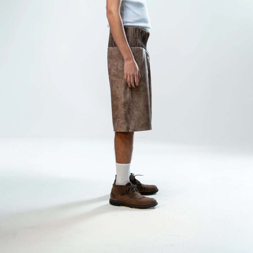 Box Leather Shorts - Brown - immagine 9
