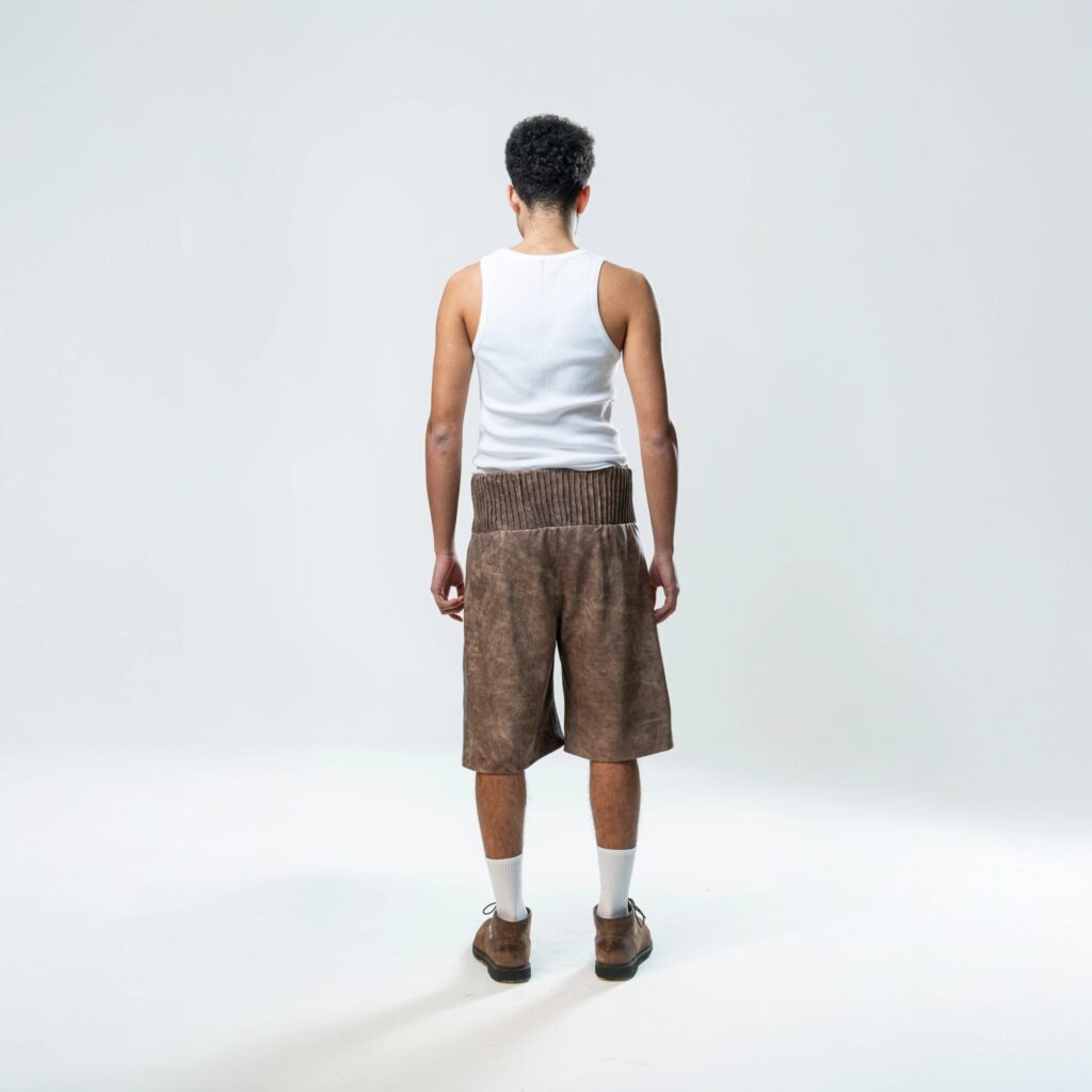Box Leather Shorts - Brown - immagine 11