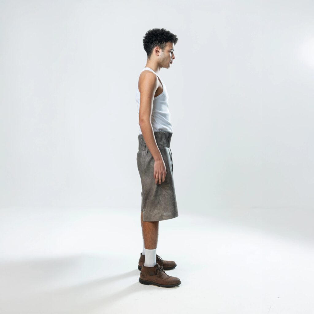 Box Leather Shorts - Grey - immagine 9
