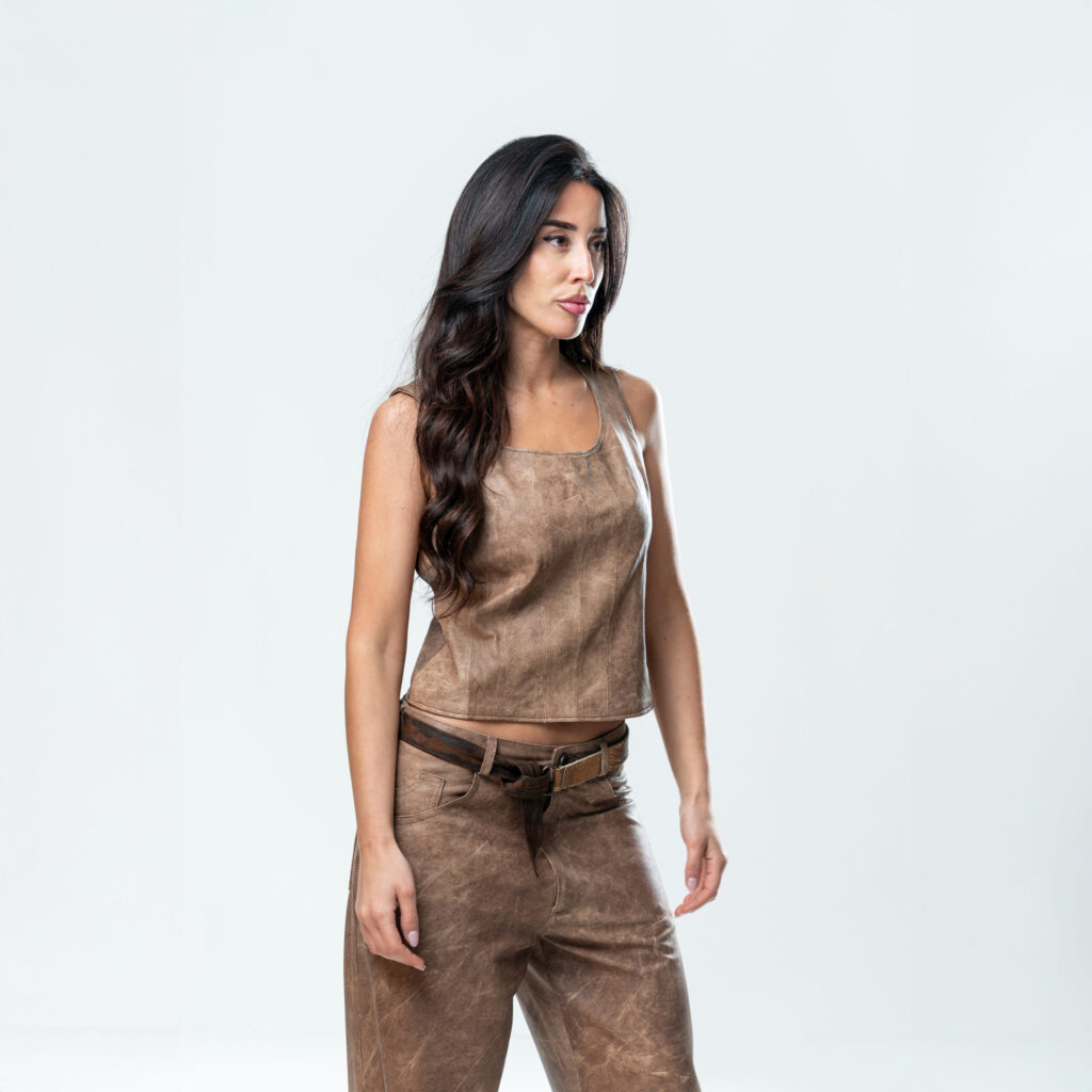 Perforated Leather Coursage - Brown - immagine 2