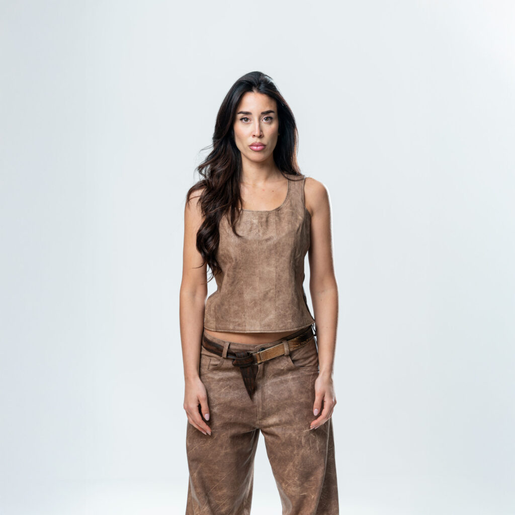 Perforated Leather Coursage - Brown - immagine 5