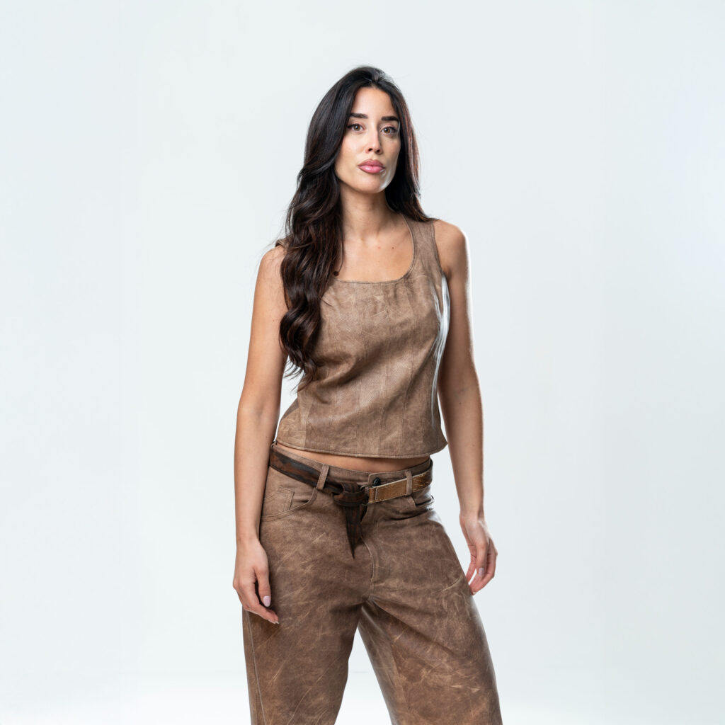 Perforated Leather Coursage - Brown - immagine 6