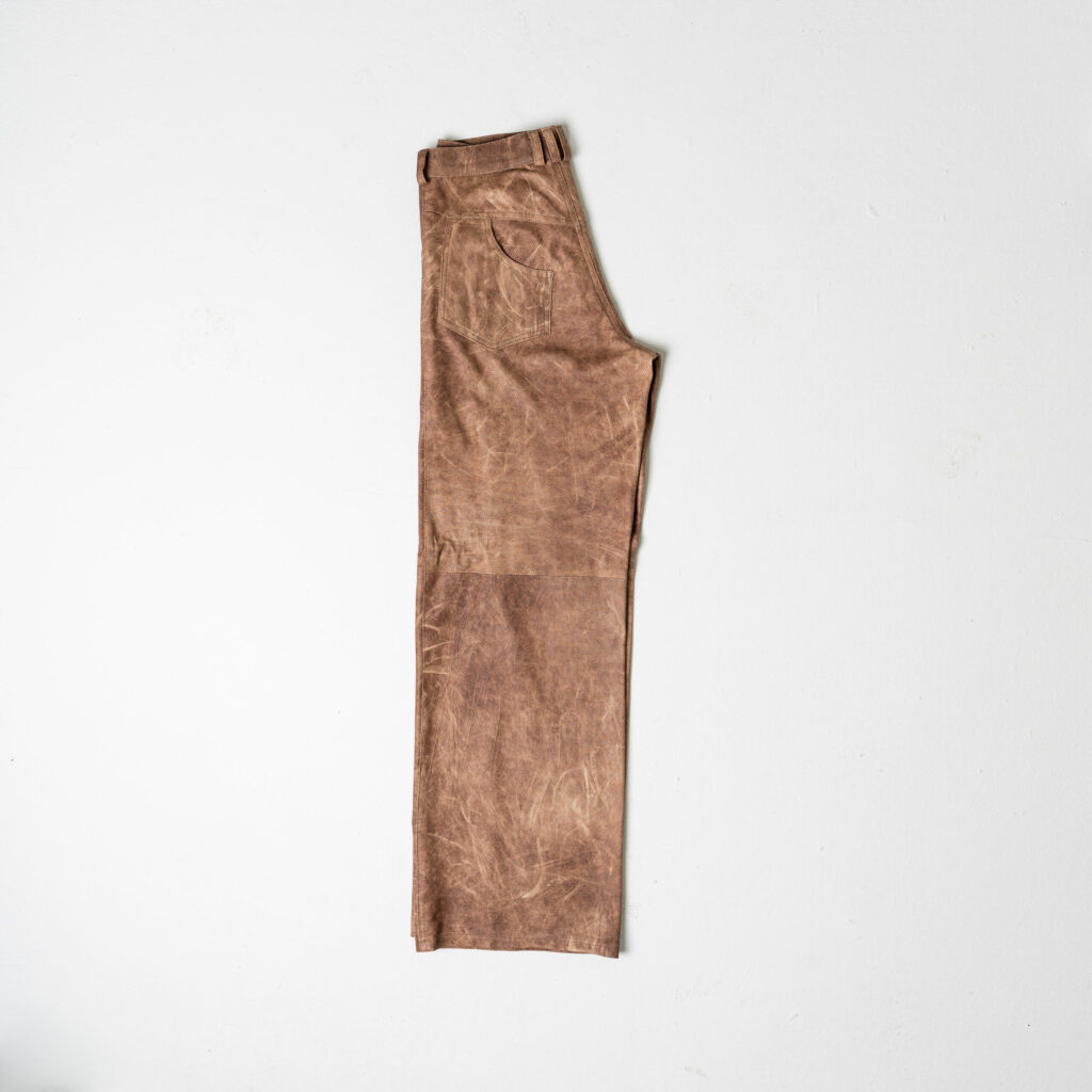 Perforated Leather Pants - Brown - immagine 10