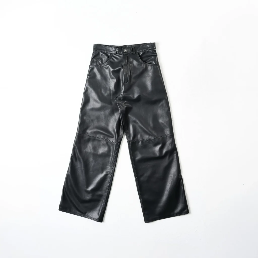 Baggy Tailoring Black Leather Pants