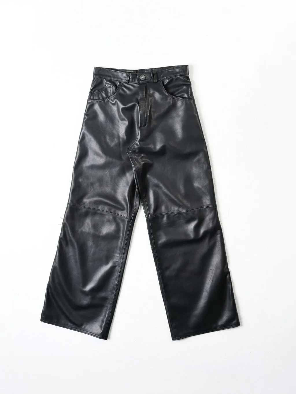 Baggy Tailoring Black Leather Pants