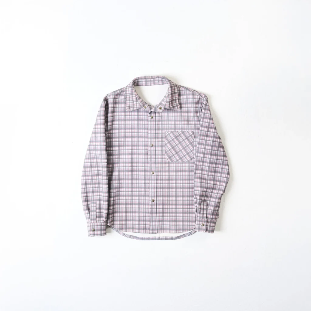 Leather Tartan Shirt Light Grey