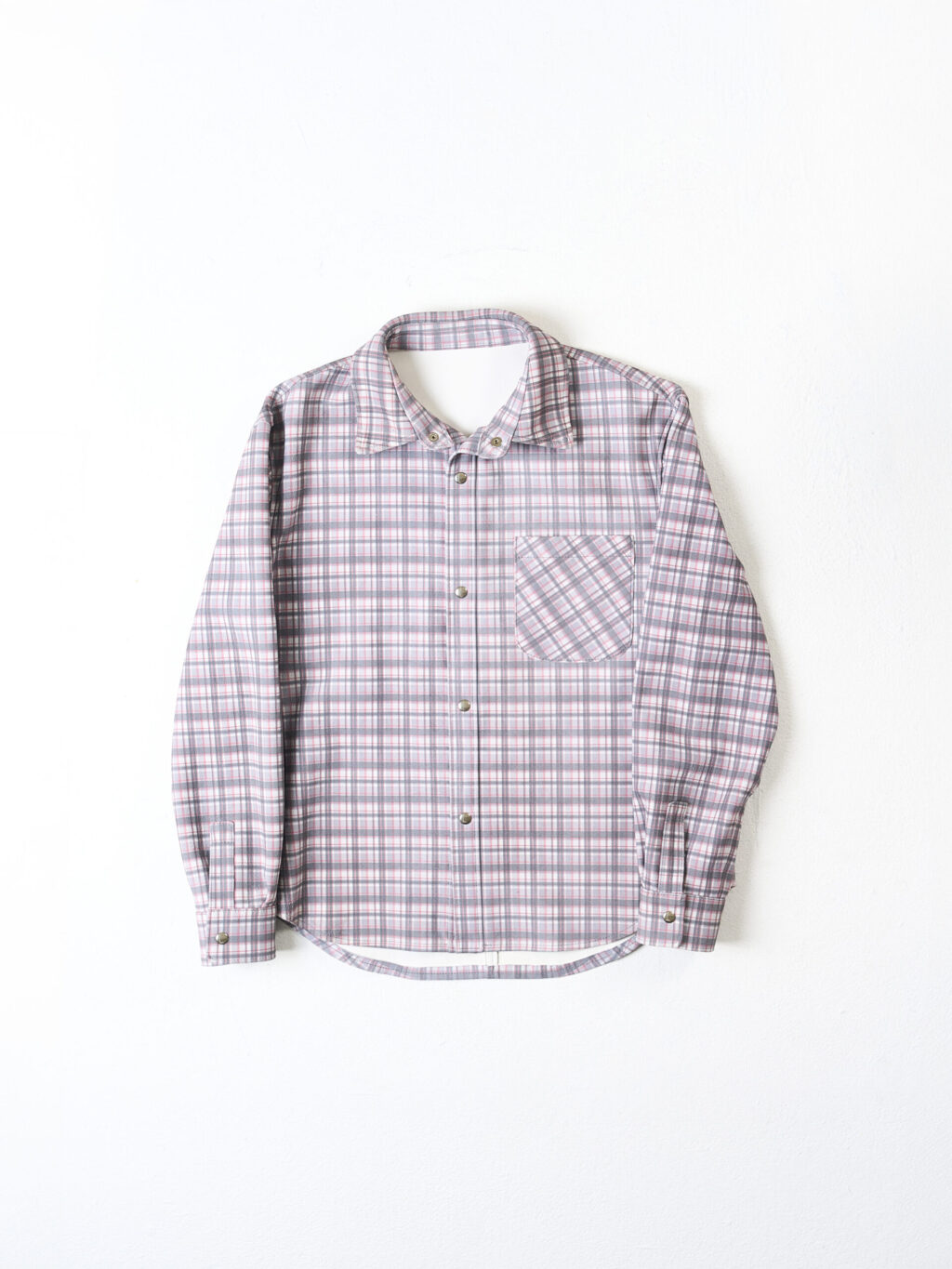 Leather Tartan Shirt Light Grey