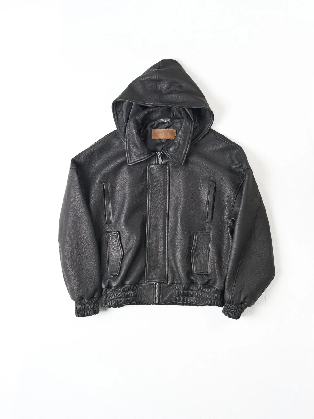 RAAS Black Leather Bomber