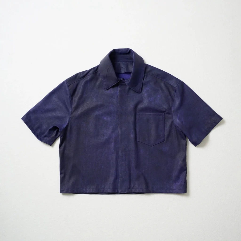 Perforated Leather Shirt - Violet