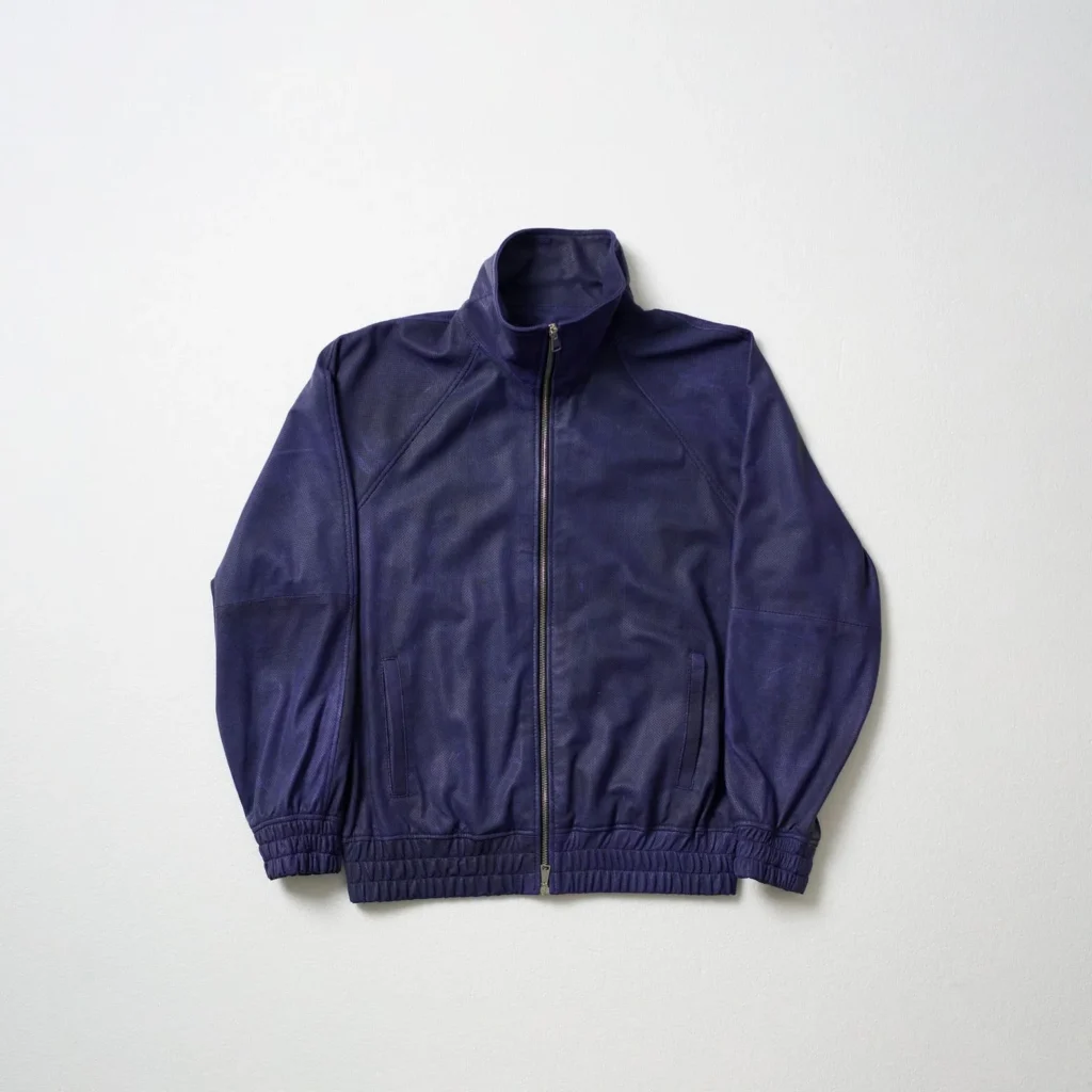 Perforated Leather Track Jacket - Violet